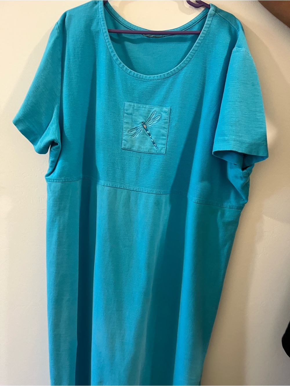 Turquoise Dragonfly Scoop Neck Swim Coverup